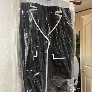 Blazer Coat (Black W/White Trim)
